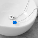 Personalised Monogram Silver Birthstone Crystal Necklaces: 12 - September - Necklaces By Gift Moments