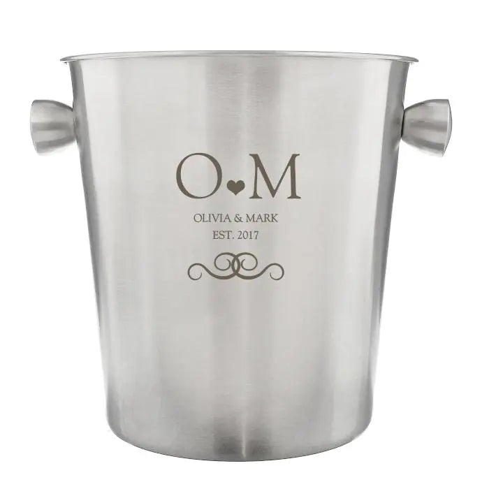 Personalised Monogram Stainless Steel Ice Bucket: 3 - Barware By Gift Moments