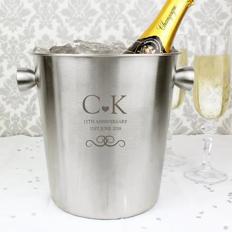 Personalised Monogram Stainless Steel Ice Bucket: 2 - Barware By Gift Moments