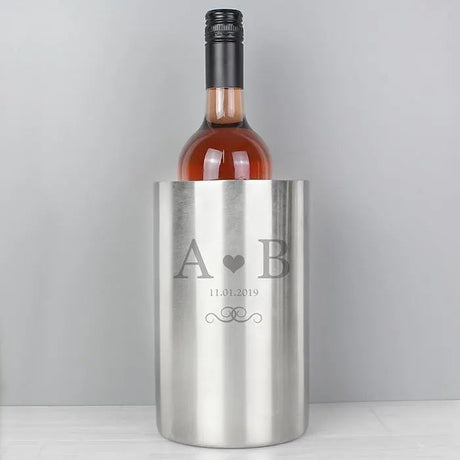 Personalised Monogram Stainless Steel Wine Cooler: 1 - Barware By Gift Moments