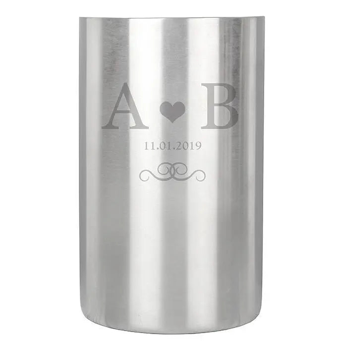 Personalised Monogram Stainless Steel Wine Cooler: 2 - Barware By Gift Moments