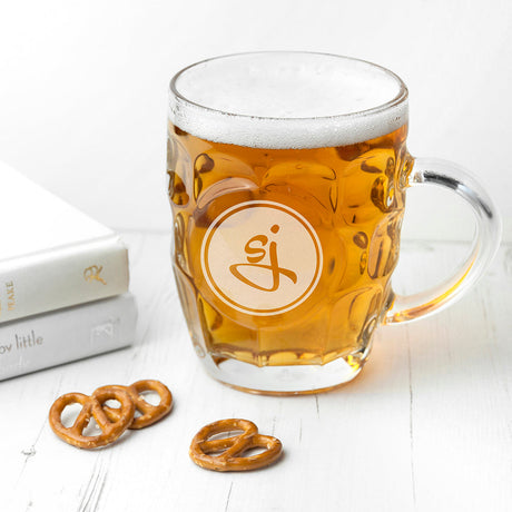 Personalised Monogrammed Dimpled Beer Glass: 3 - Beer Glasses By Gift Moments