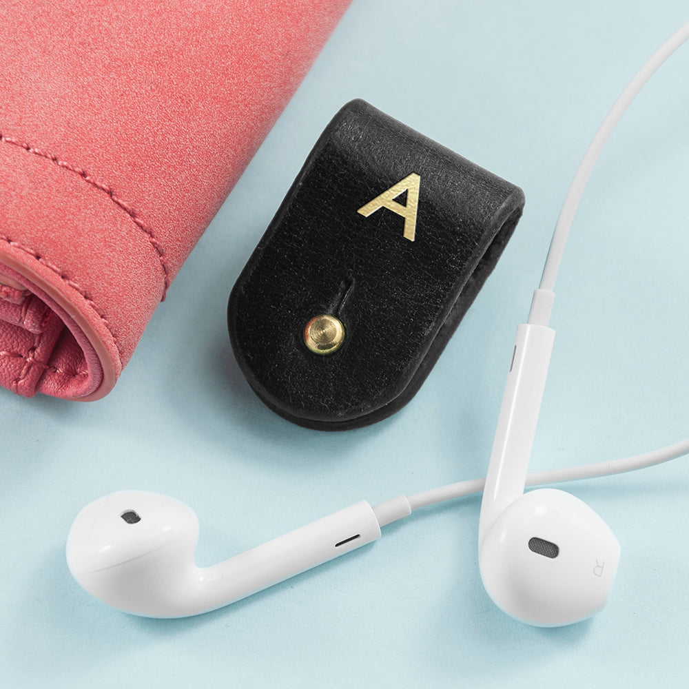 Personalised Monogrammed Leather Earphones Holders: 8 - Tech Accessories By Gift Moments