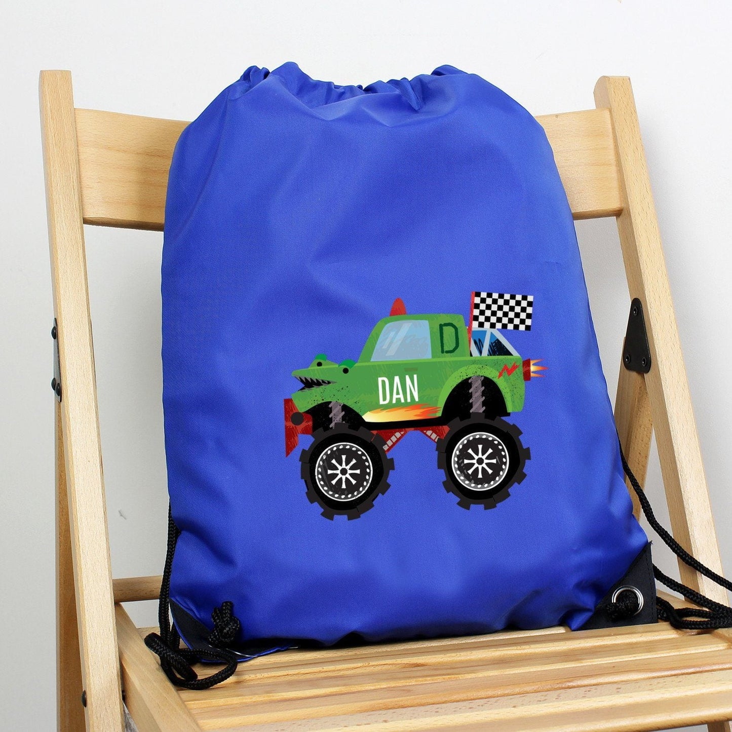 Personalised Monster Truck Blue Kit Bag: 1 - Kids Bags By Gift Moments