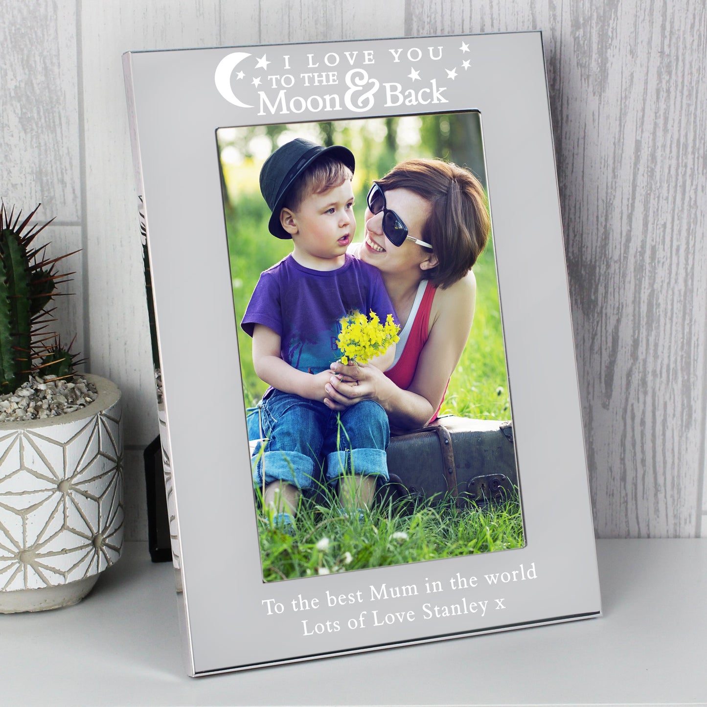 Personalised To the Moon and Back... 6x4 Silver Photo Frame: 1 - Photo Frames By Gift Moments