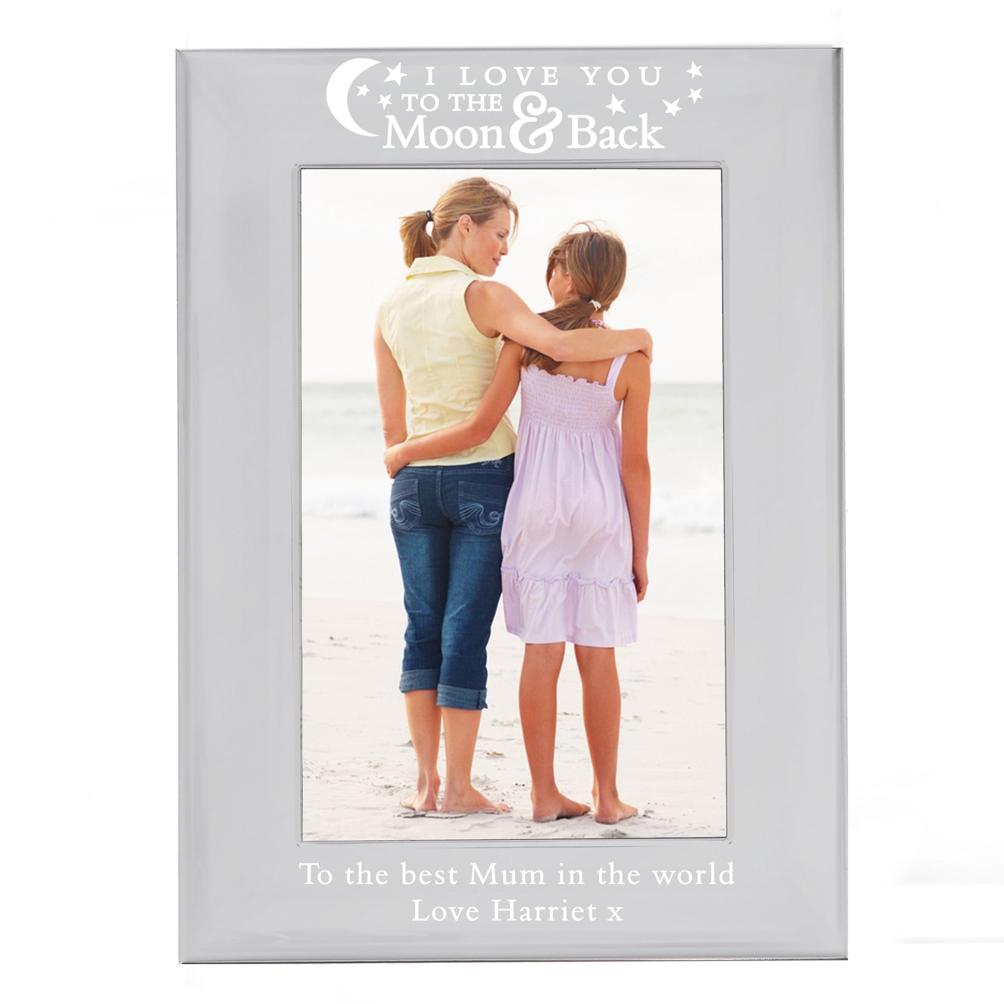 Personalised To the Moon and Back... 6x4 Silver Photo Frame: 2 - Photo Frames By Gift Moments
