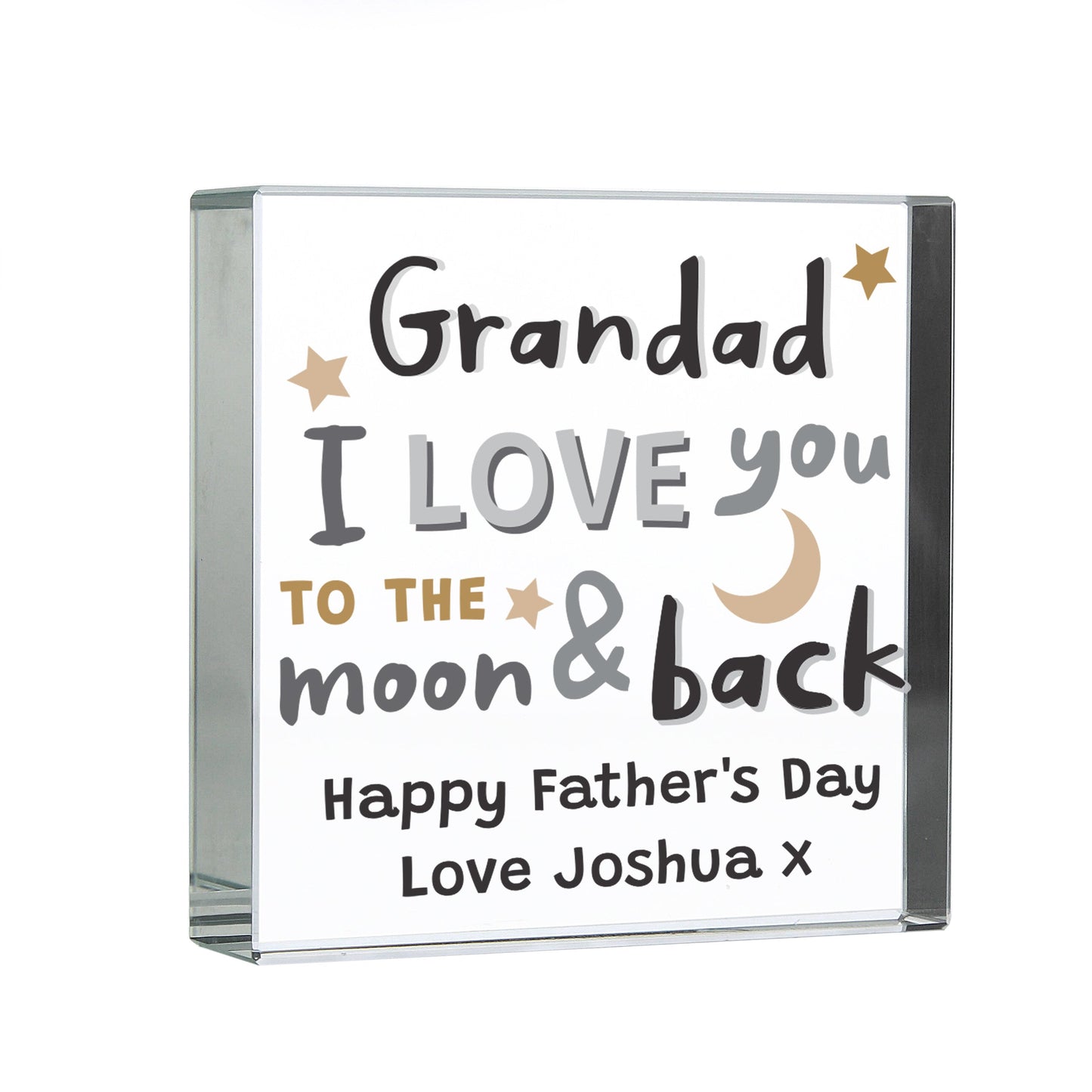 Personalised To the Moon and Back Crystal Token: 3 - Crystal Tokens By Gift Moments