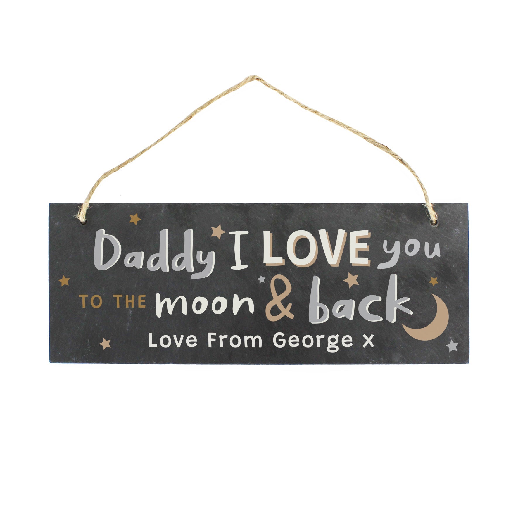 Personalised To the Moon and Back Hanging Slate Plaque: 4 - Signs & Plaques By Gift Moments