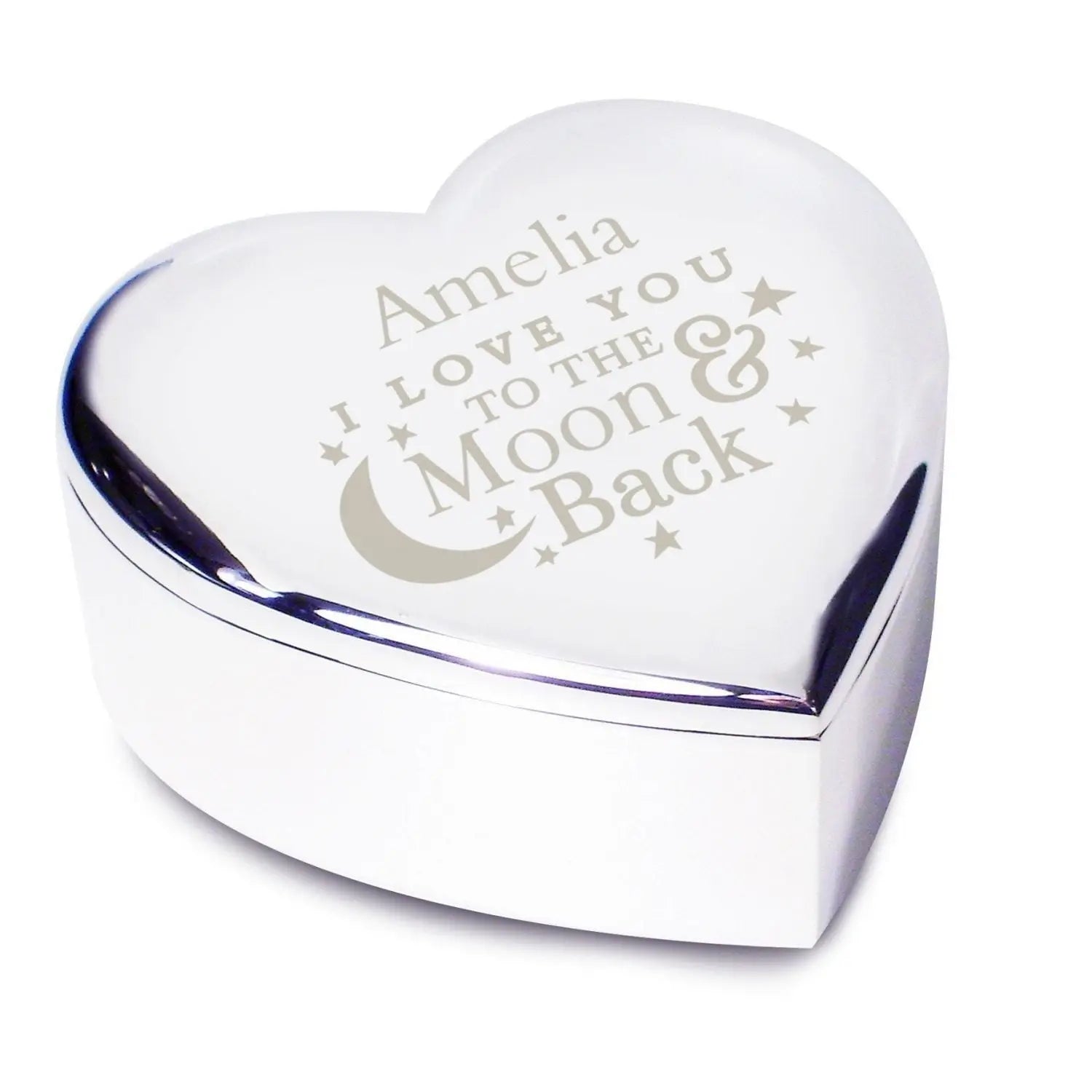 Personalised To the Moon and Back... Heart Trinket Box: 2 - Trinket Boxes By Gift Moments