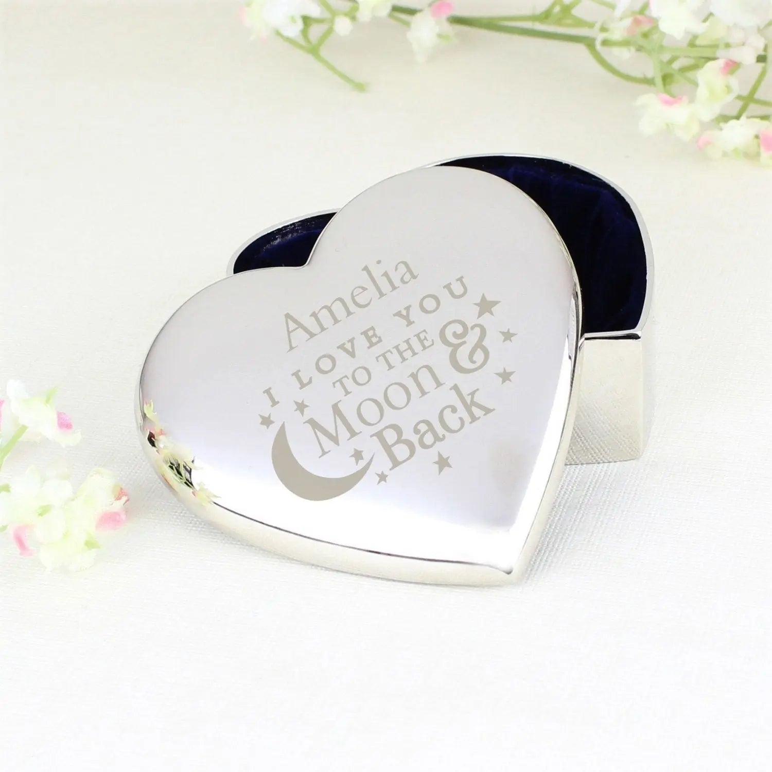 Personalised To the Moon and Back... Heart Trinket Box: 1 - Trinket Boxes By Gift Moments