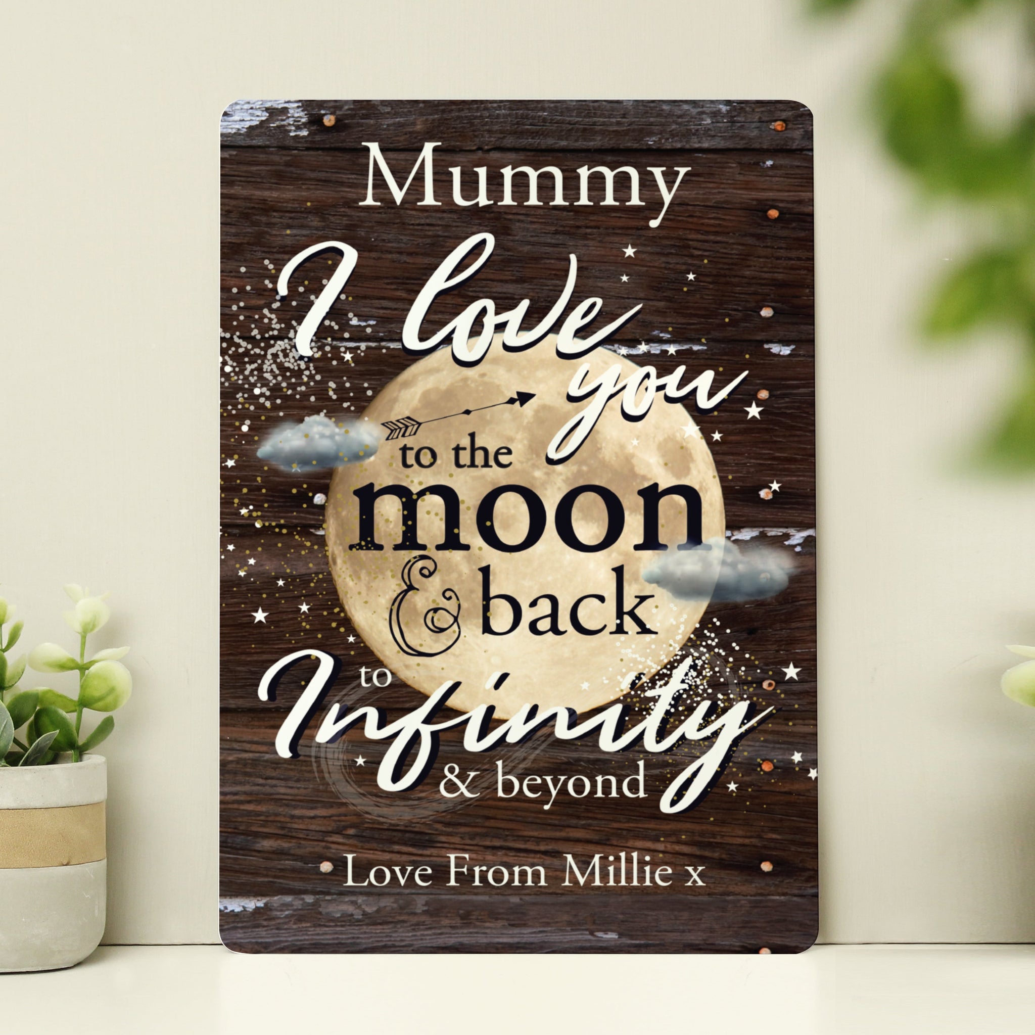 Personalised To the Moon & Back Metal Sign: 3 - Signs & Plaques By Gift Moments
