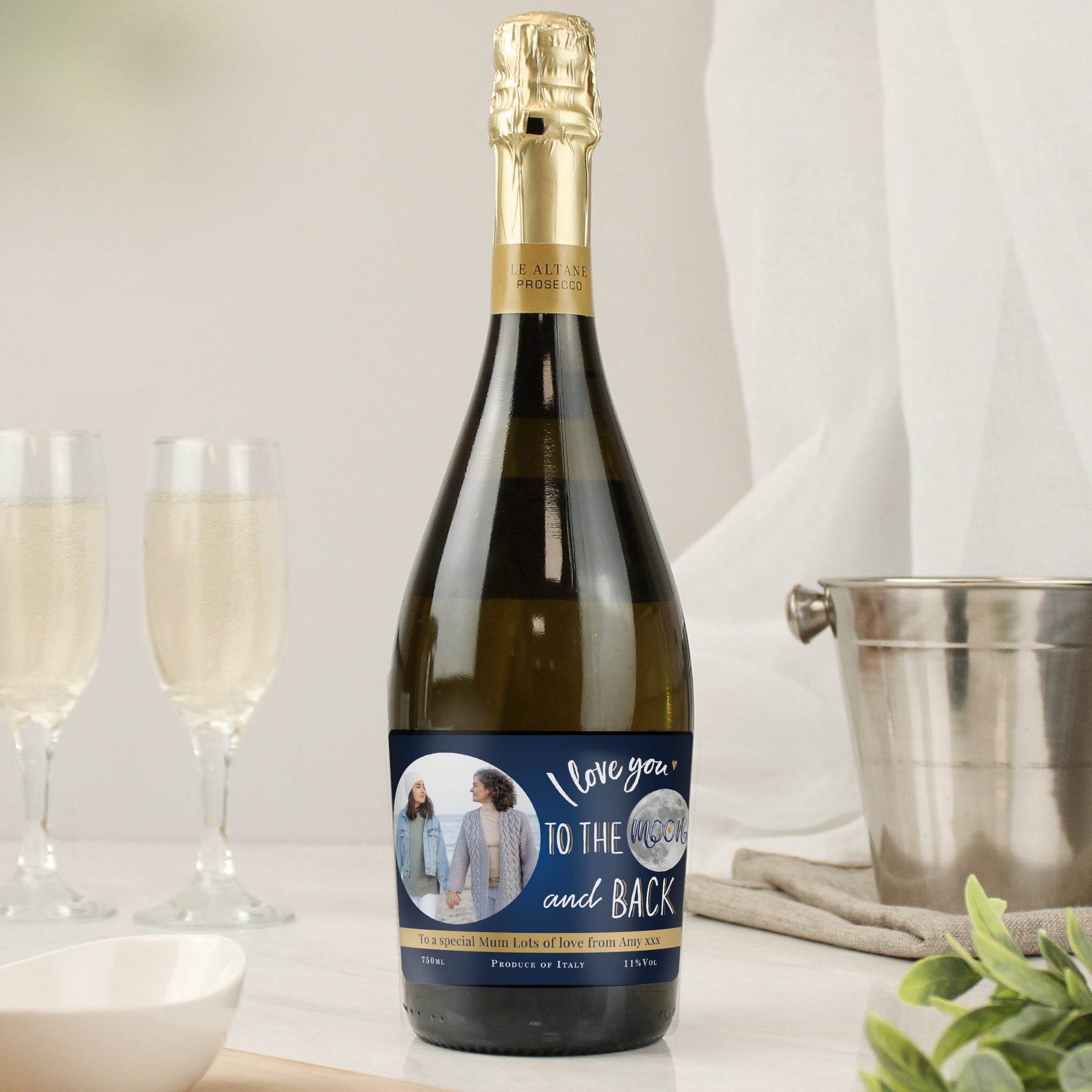 Personalised Moon & Back Photo Upload Prosecco: 1 - Prosecco By Gift Moments