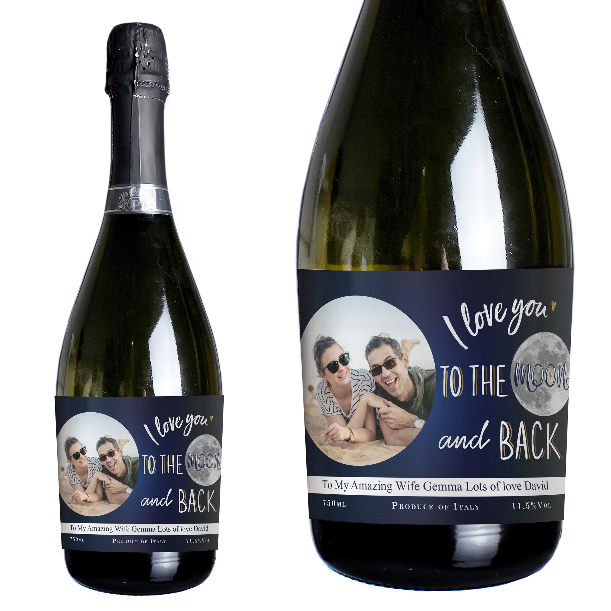 Personalised Moon & Back Photo Upload Prosecco: 5 - Prosecco By Gift Moments