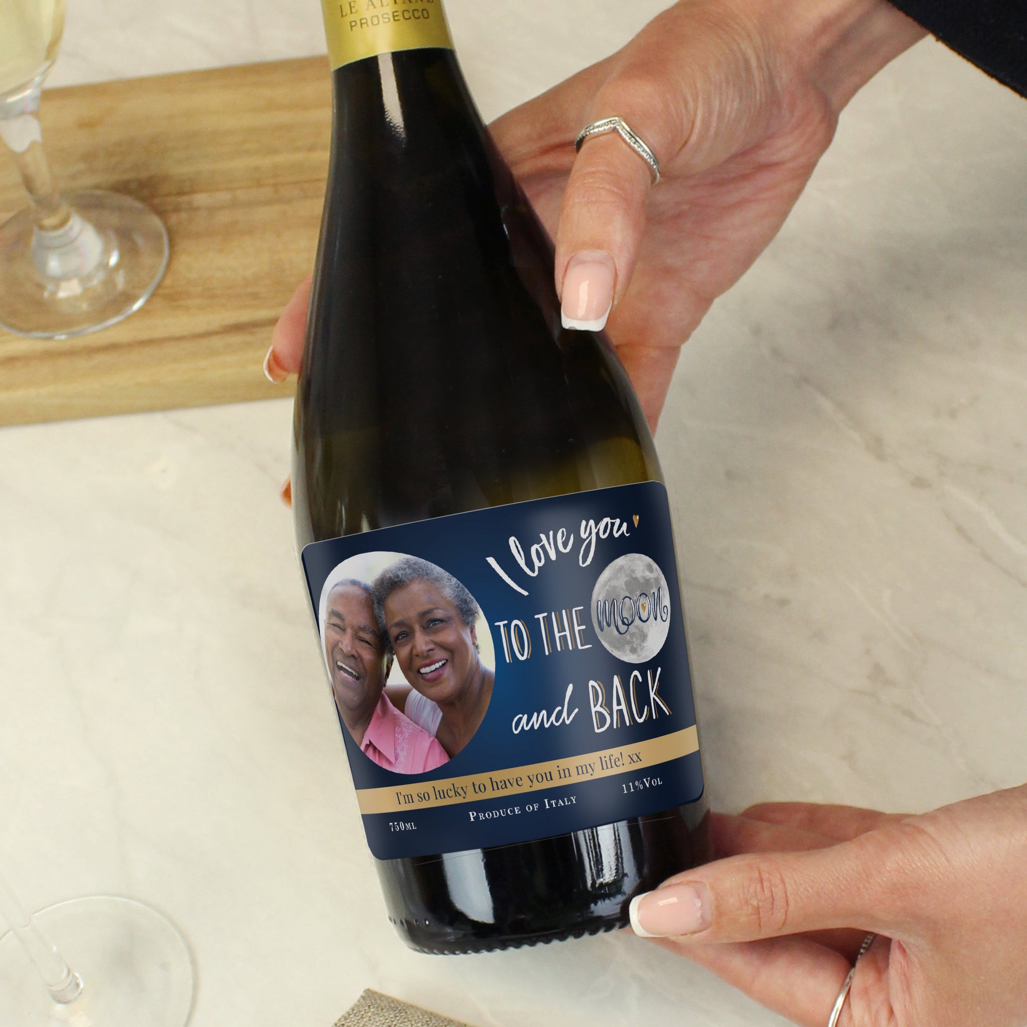 Personalised Moon & Back Photo Upload Prosecco: 3 - Prosecco By Gift Moments