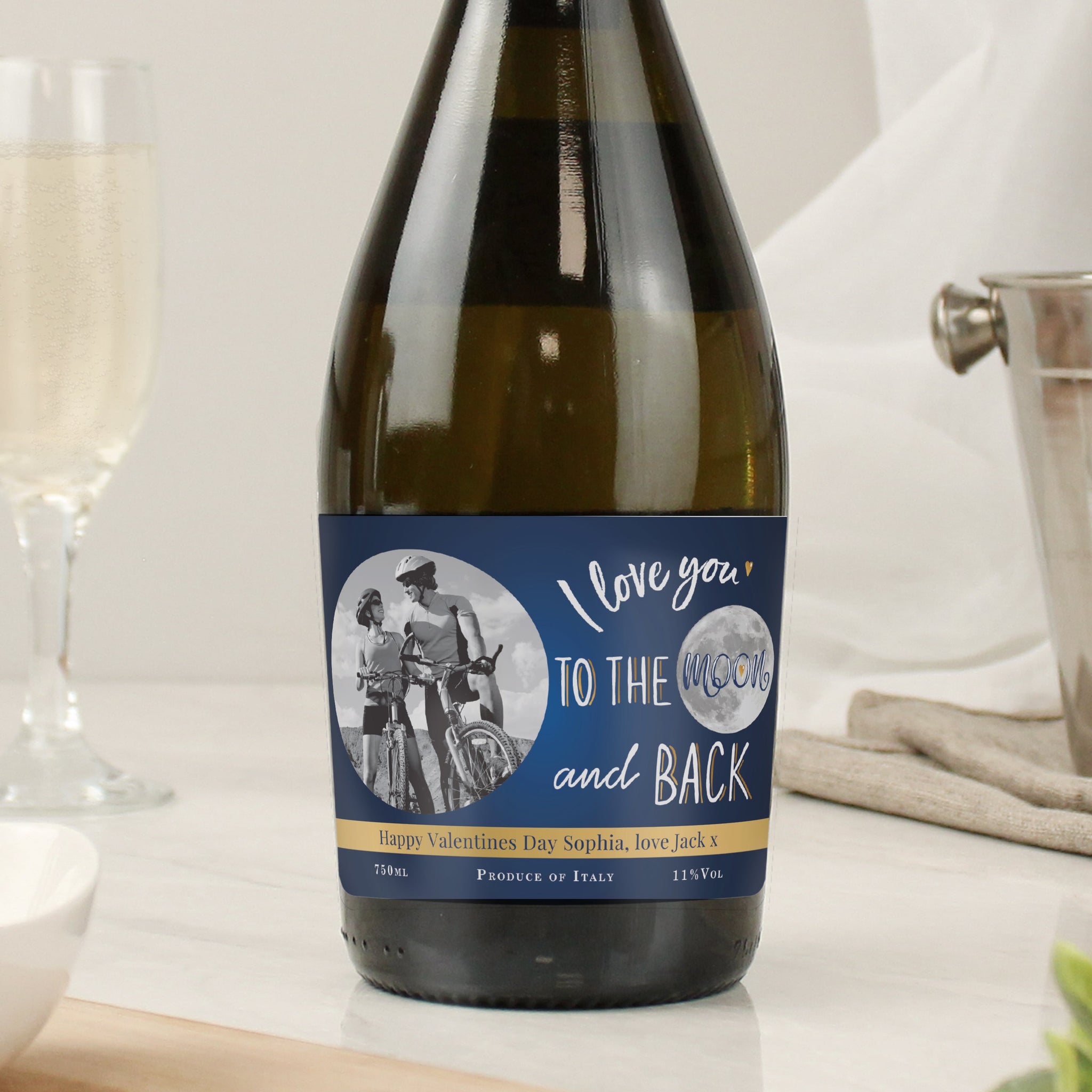 Personalised Moon & Back Photo Upload Prosecco: 2 - Prosecco By Gift Moments