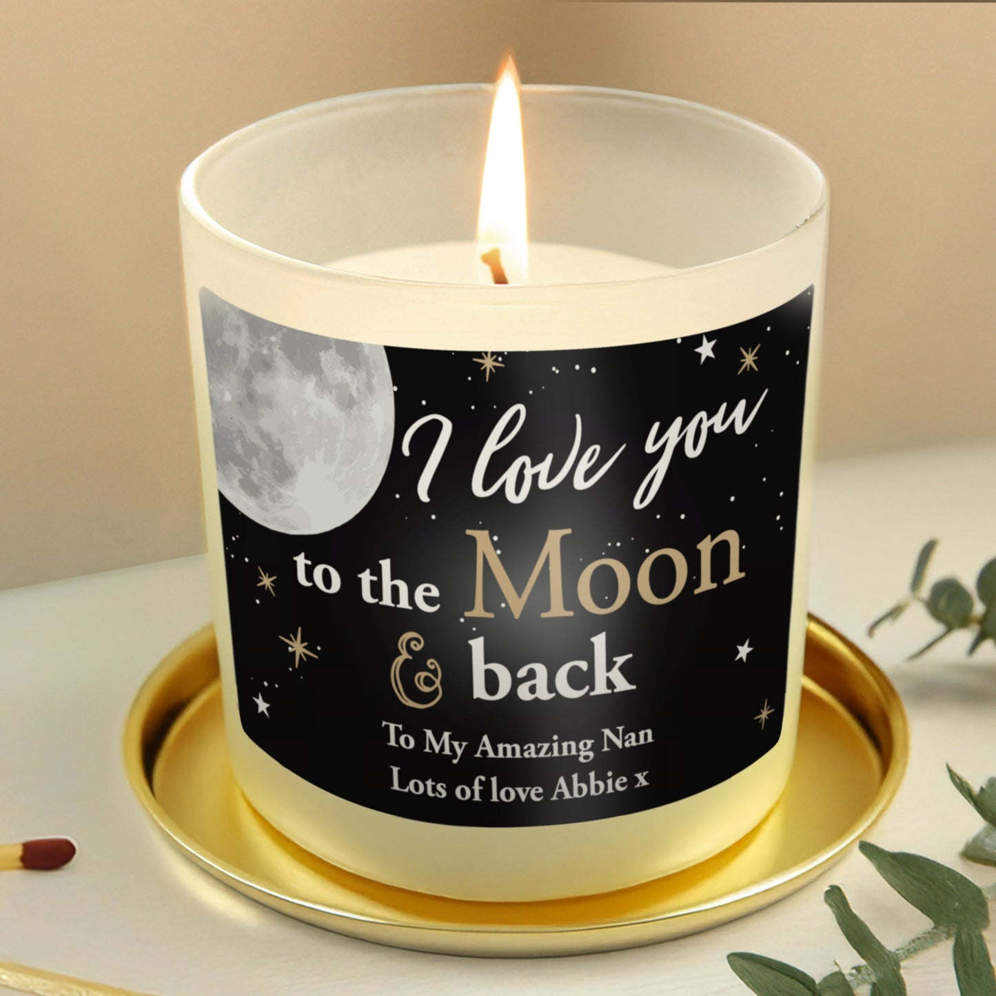 Personalised Moon & Back Scented Jar Candle: 5 - Candles By Gift Moments