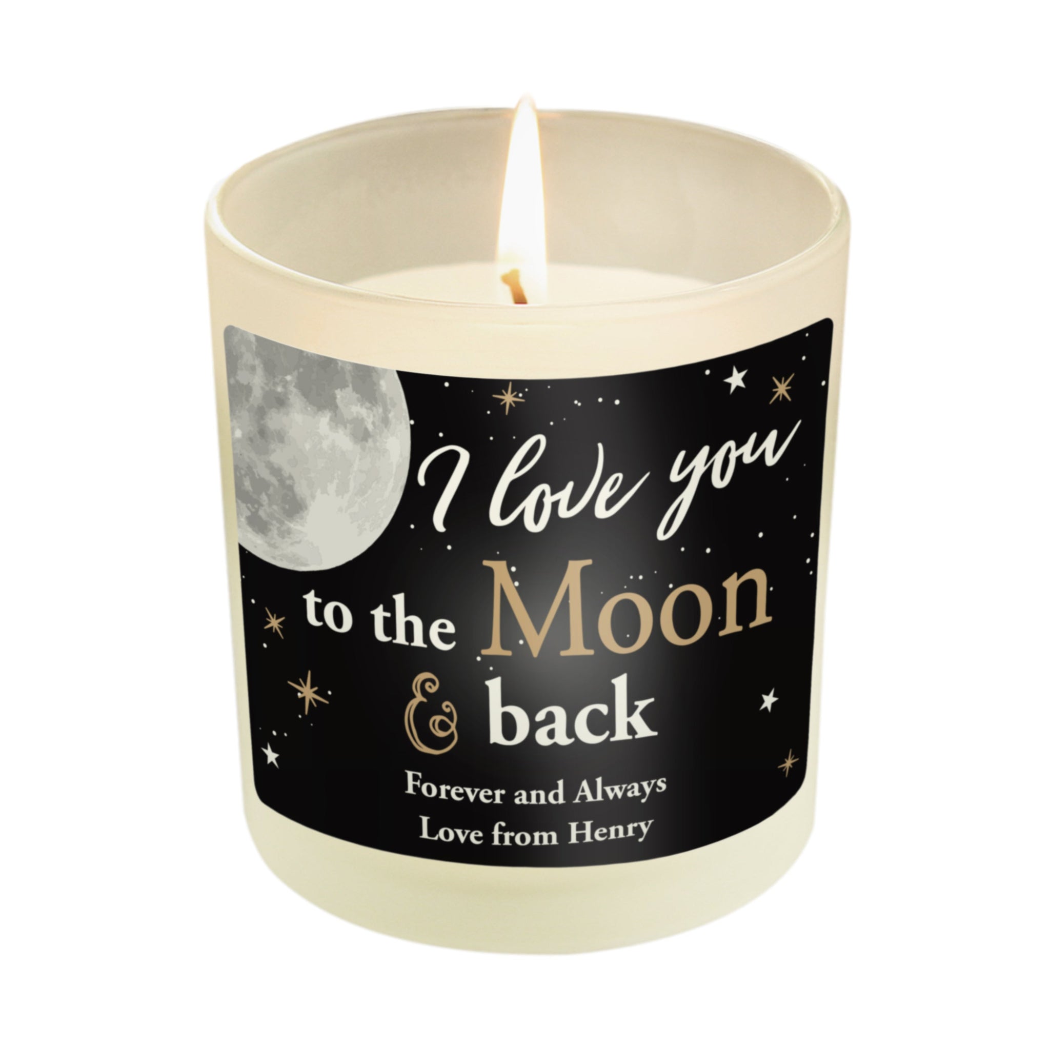 Personalised Moon & Back Scented Jar Candle: 4 - Candles By Gift Moments