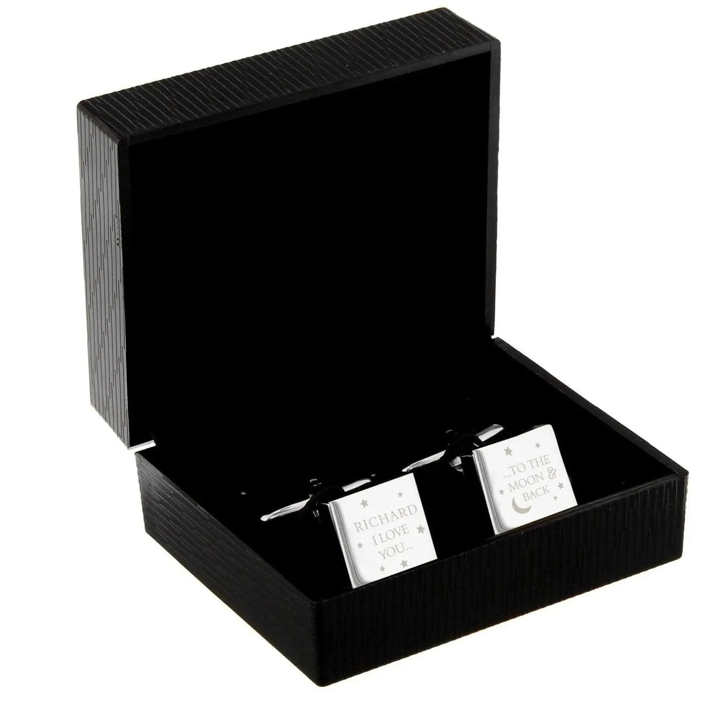 Personalised To the Moon and Back Square Cufflinks: 2 - Cufflinks & Tie Slides By Gift Moments