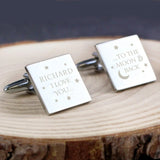 Personalised To the Moon and Back Cufflinks: 1 - Cufflinks & Tie Slides By Gift Moments