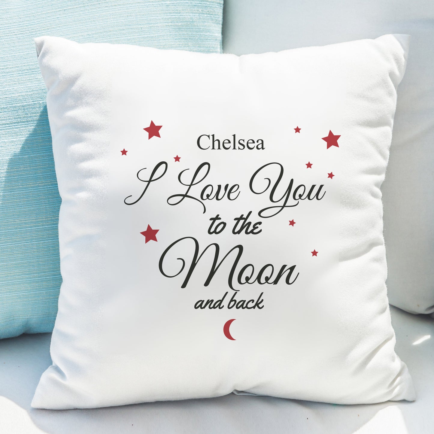 Personalised To The Moon & Back White Cushion: 1 - Cushions By Gift Moments