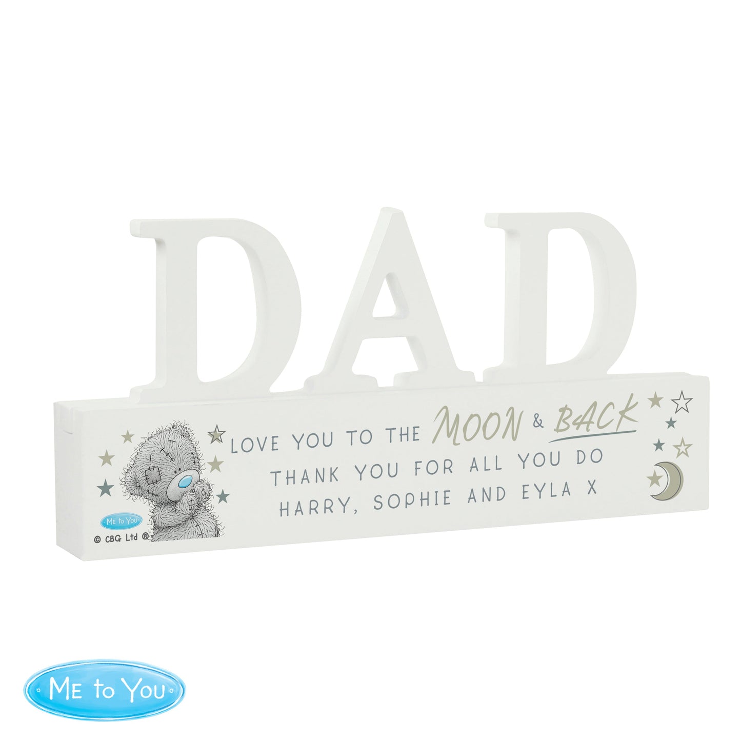 Personalised Me To You Moon and Back Wooden Dad Ornament: 5 - Ornaments