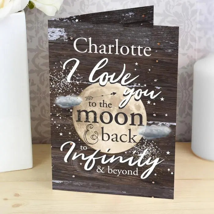 Personalised To the Moon & Infinity... Card: 2 - Greeting Cards By Gift Moments