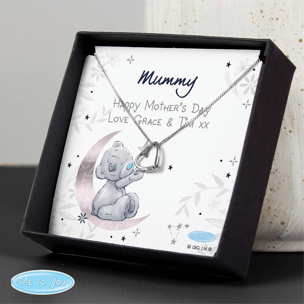 Personalised Moon & Stars Me To You Sentiment Silver Tone Necklace and Box - Shop Necklaces At Gift Moments - 1
