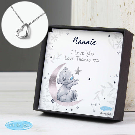 Personalised Moon & Stars Me To You Sentiment Silver Tone Necklace and Box: 2 - Necklaces