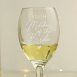 Personalised Mother of the Bride Wine Glass: 2 Wine Glasses By Gift Moments