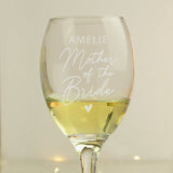 Personalised Mother of the Bride Wine Glass: 4 Wine Glasses By Gift Moments