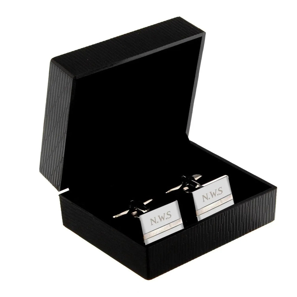 Personalised Mother of Pearl Cufflinks - Shop Cufflinks & Tie Slides At Gift Moments - 3