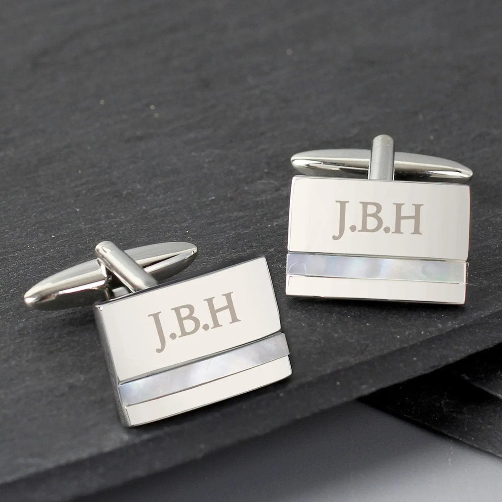 Personalised Mother of Pearl Cufflinks - Shop Cufflinks & Tie Slides At Gift Moments - 2