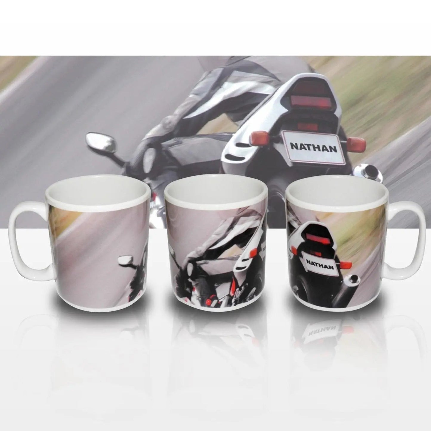 Personalised Motorbike Mug: 1 - Mugs By Gift Moments
