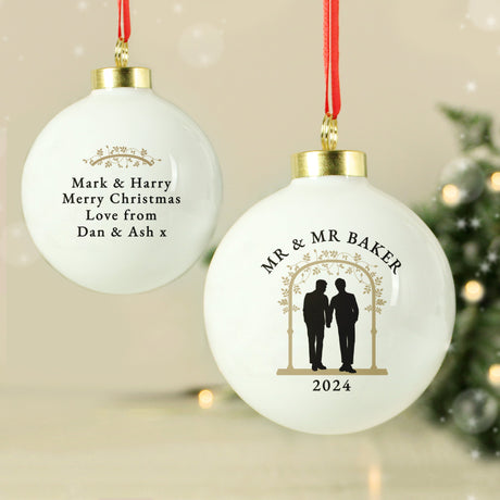 Personalised Mr & Mr Bauble: 1 - Christmas Baubles By Gift Moments