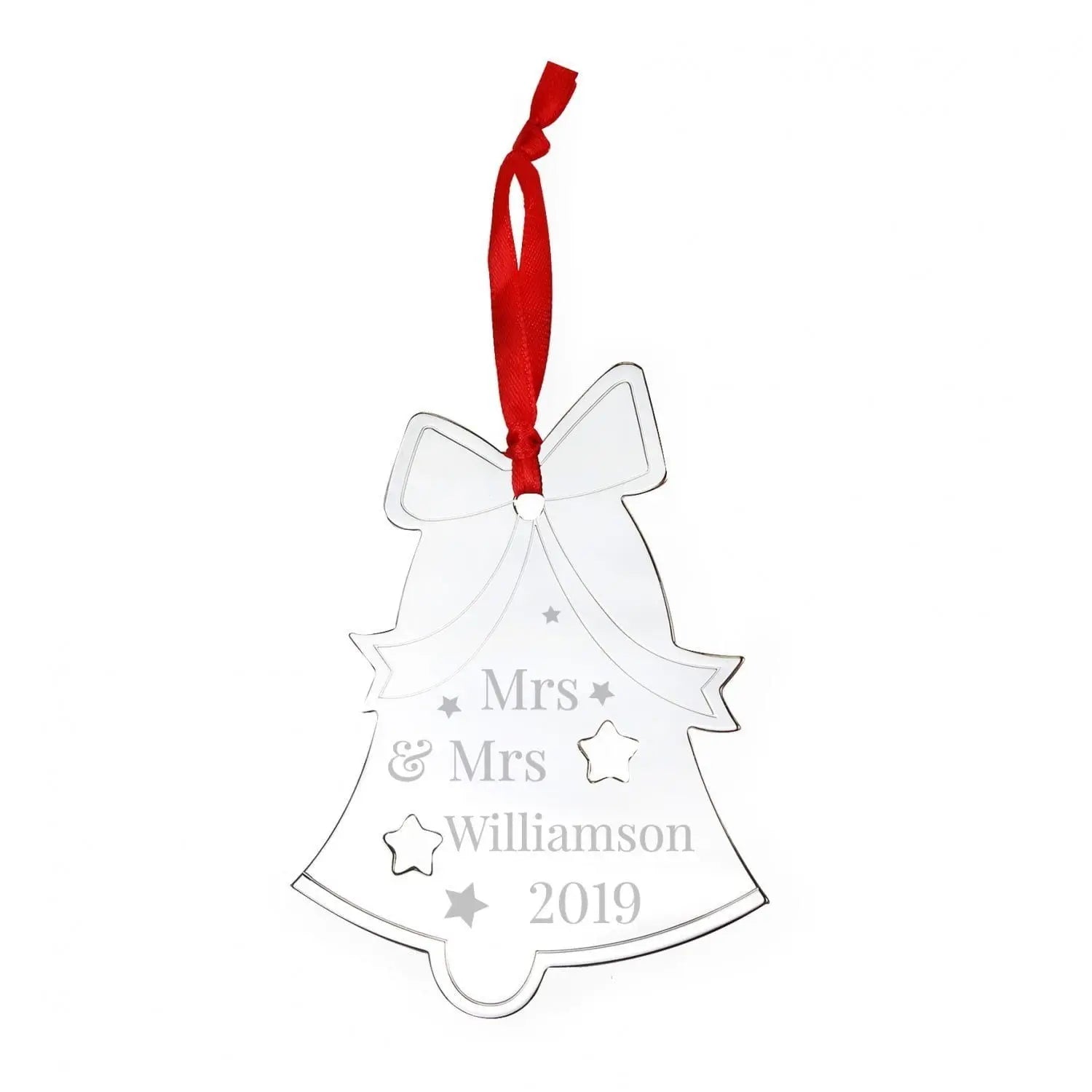 Personalised Mr & Mrs Bell Tree Decoration: 3 - Christmas Decorations By Gift Moments