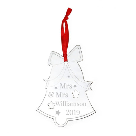 Personalised Mr & Mrs Bell Tree Decoration: 3 - Christmas Decorations By Gift Moments