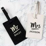 Personalised Mr & Mrs Black & Cream Luggage Tag Set: 1 - Luggage Tags By Gift Moments