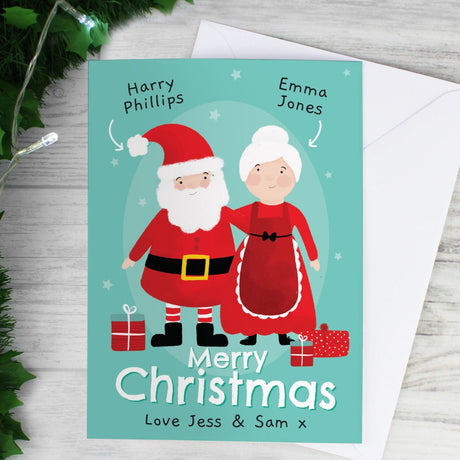 Personalised Mr & Mrs Claus Card: 1 - Greeting Cards By Gift Moments