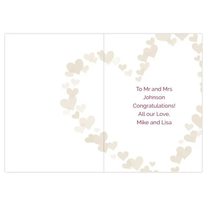 Personalised Mr & Mrs Confetti Hearts Wedding Card: 5 - Greeting Cards By Gift Moments