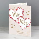 Personalised Mr & Mrs Confetti Hearts Wedding Card: 2 - Greeting Cards By Gift Moments