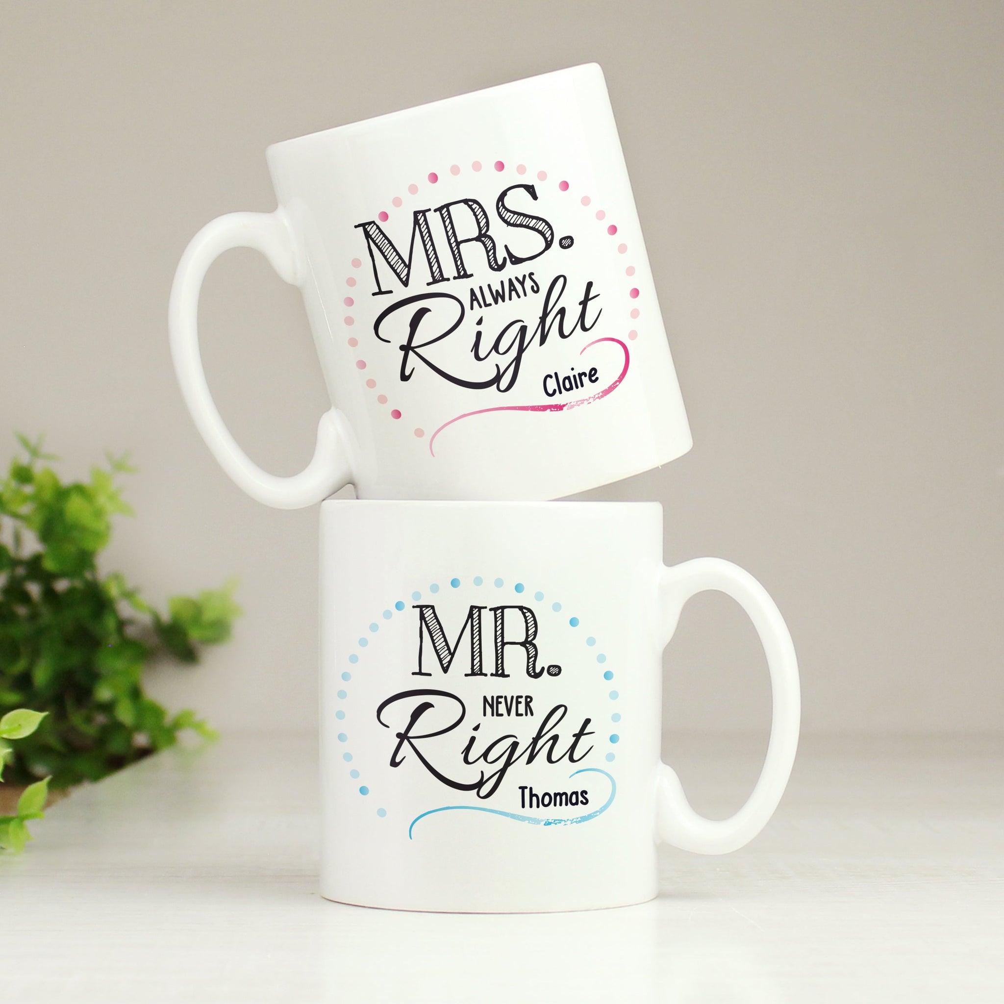 Personalised Mr & Mrs Couples Mug Set: 1 - Mugs By Gift Moments