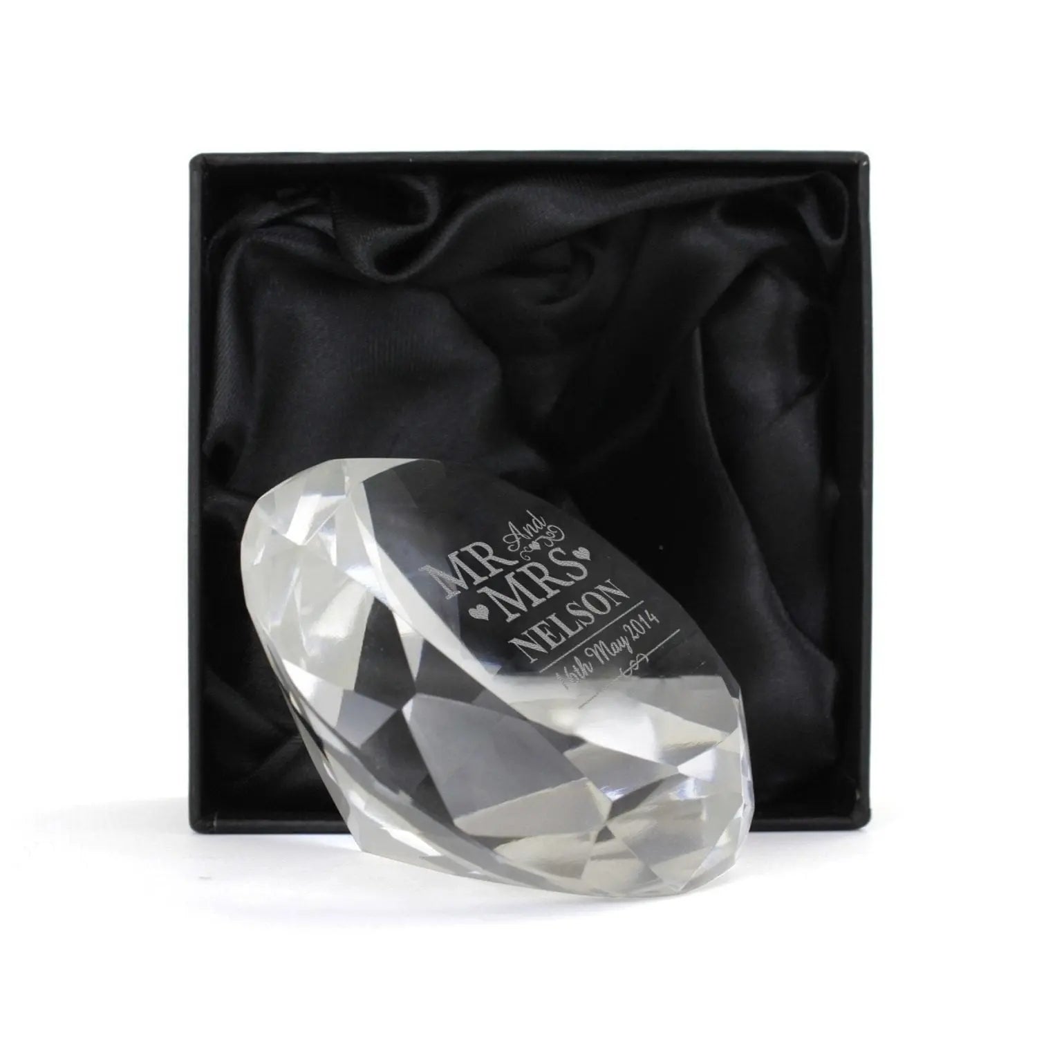 Personalised Mr & Mrs Diamond Paperweight - Shop Paperweights At Gift Moments - 2
