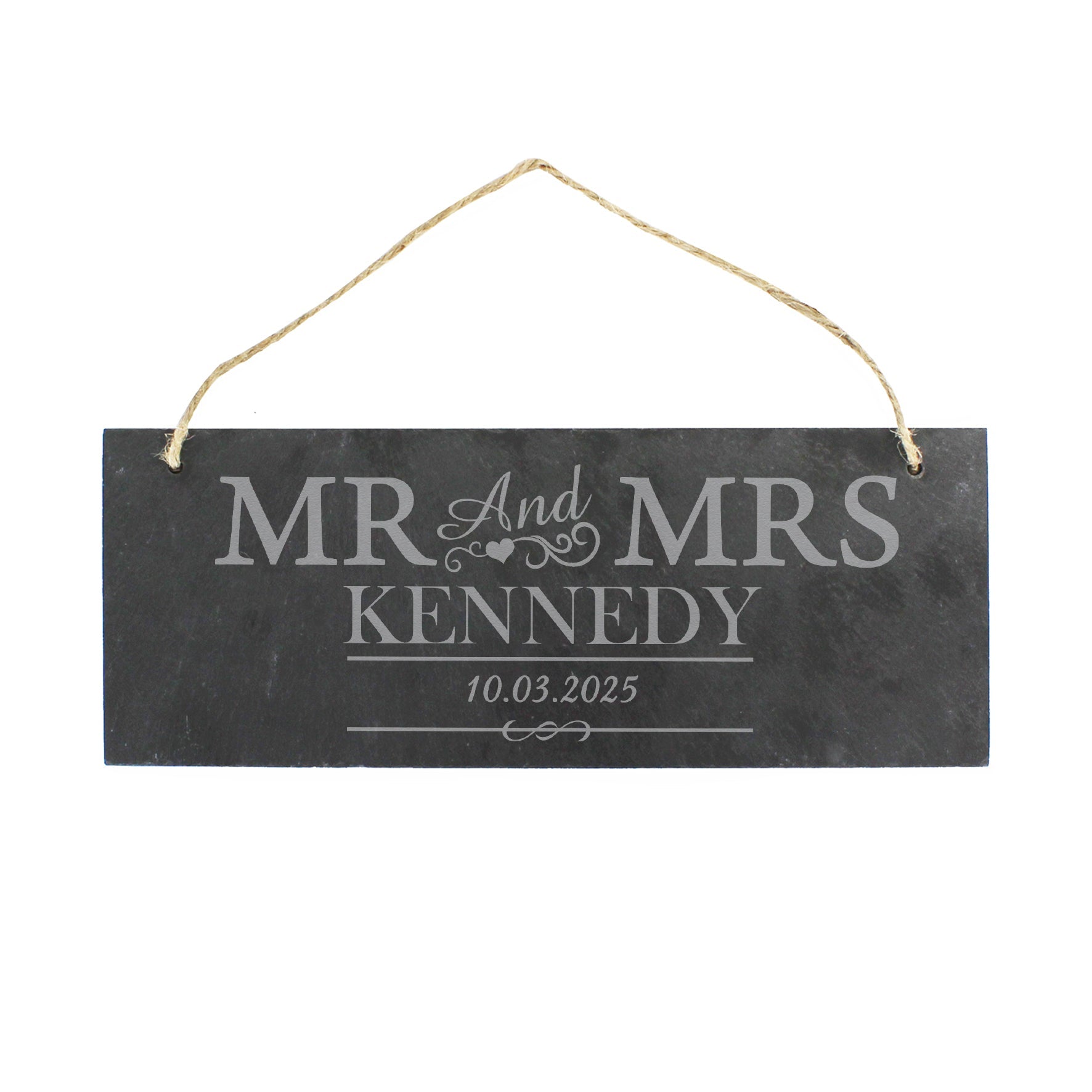 Personalised Mr & Mrs Hanging Slate Plaque - Shop Signs & Plaques At Gift Moments - 3