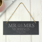 Personalised Mr & Mrs Hanging Slate Plaque - Shop Signs & Plaques At Gift Moments - 5