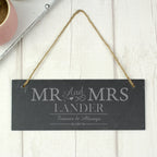 Personalised Mr & Mrs Hanging Slate Plaque - Shop Signs & Plaques At Gift Moments - 2