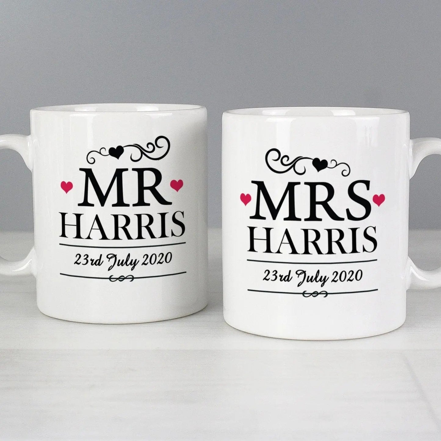 Personalised Mr & Mrs Mug Set: 1 - Mugs By Gift Moments