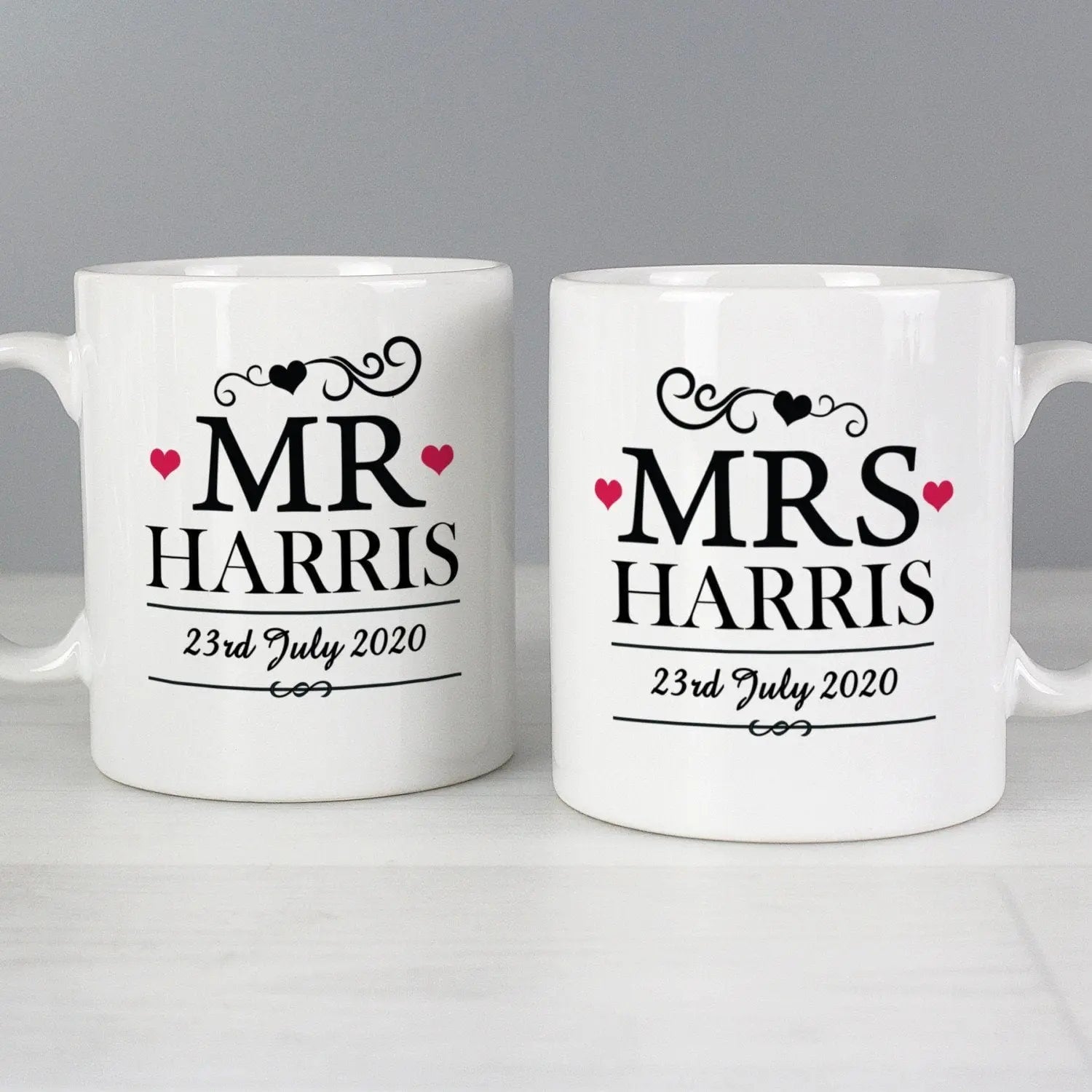 Personalised Mr & Mrs Mug Set: 1 - Mugs By Gift Moments