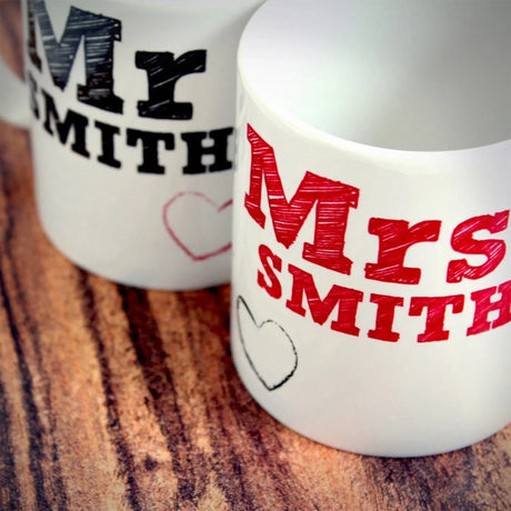 Personalised MR & MRS MUG SET: 2 - Mugs By Gift Moments