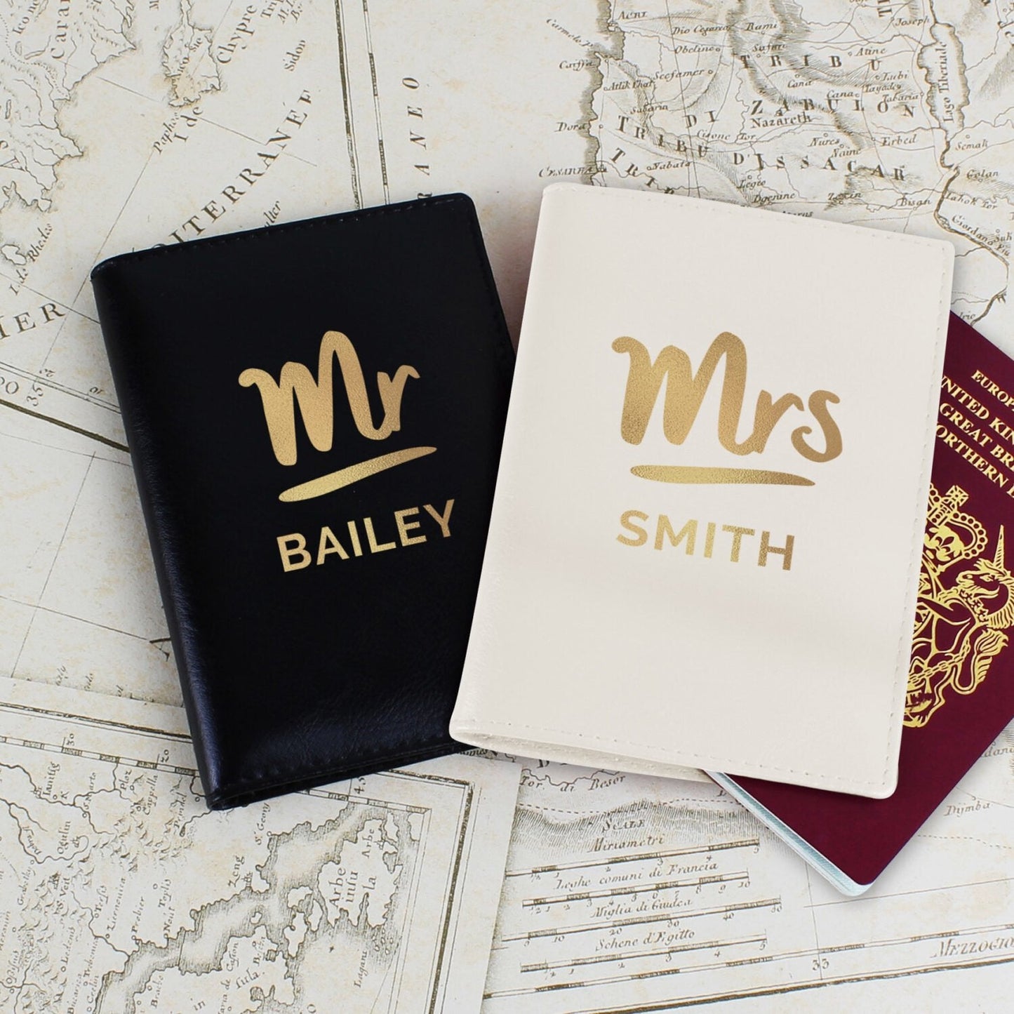 Personalised Mr & Mrs Passport Holders Set: 2 - Passport Holders By Gift Moments