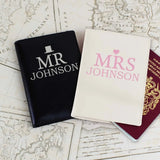Personalised Mr & Mrs Leather Passport Holders: 1 - Passport Holders By Gift Moments